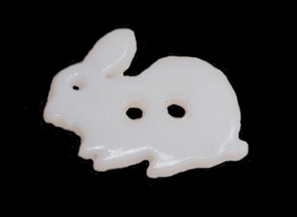 Kids button as a rabbit in white 18 mm 0,71 inch